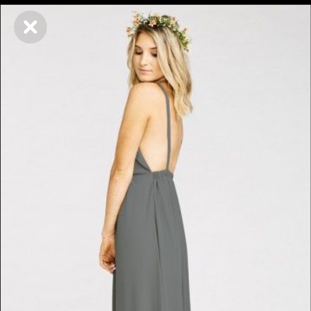 Show me your mumu charcoal crisp bridesmaid dress